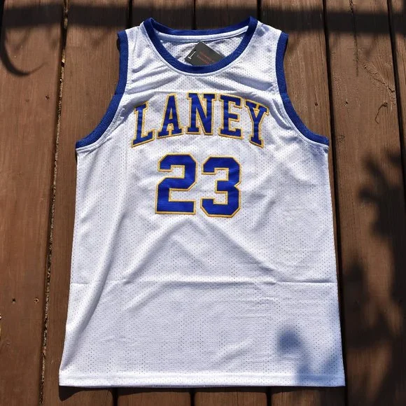 New Michael Jordan Laney High School Highschool Bucs White Basketball Jersey LRG - Picture 2 of 2